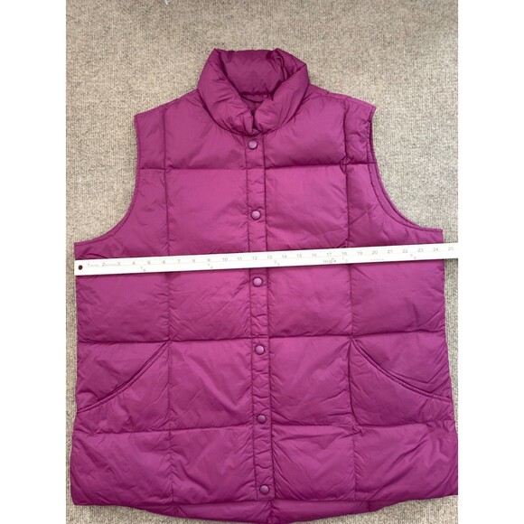 Lands End Vest Womens 1X (16W-18W) Puffer Down Feathers Quilted Insulated Zip Up - Picture 3 of 8